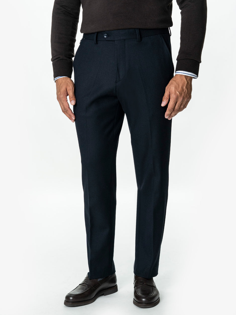 Pantaloni Eleganti Barbati Bleumarin din Lana BMan0110 (1)