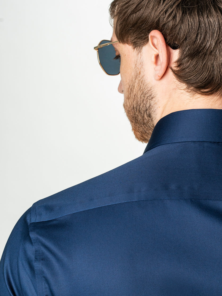Camasa Barbati Bleumarin Bumbac Italian Premium No Iron BMan0062 (7)