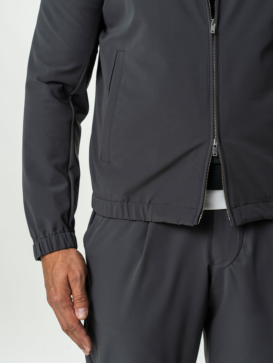 Jacheta Barbati Gri Deschis Din Material Tehnic Elastic BMan0006 (6)