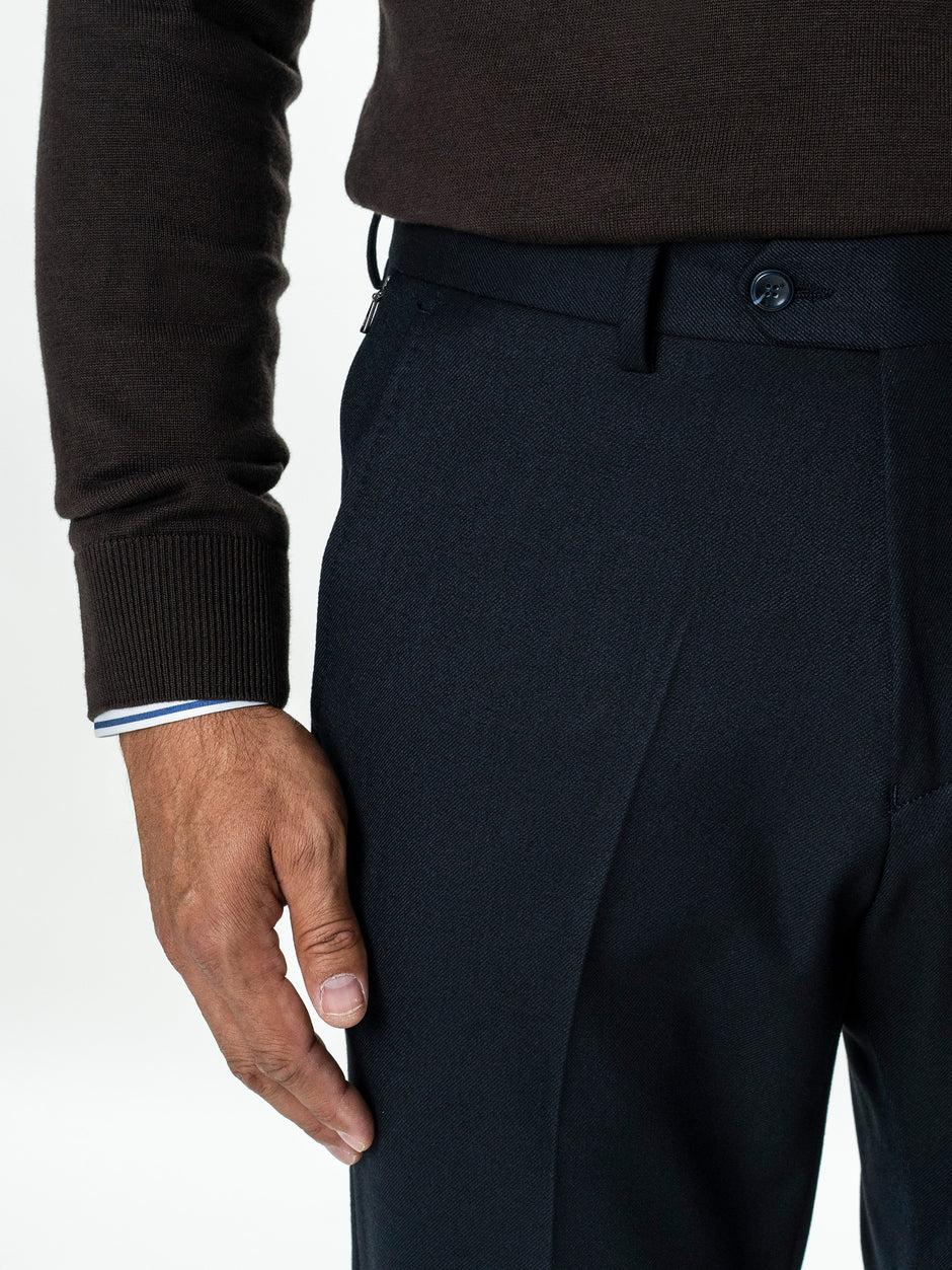 Pantaloni Eleganti Barbati Bleumarin din Lana BMan0110 (4)