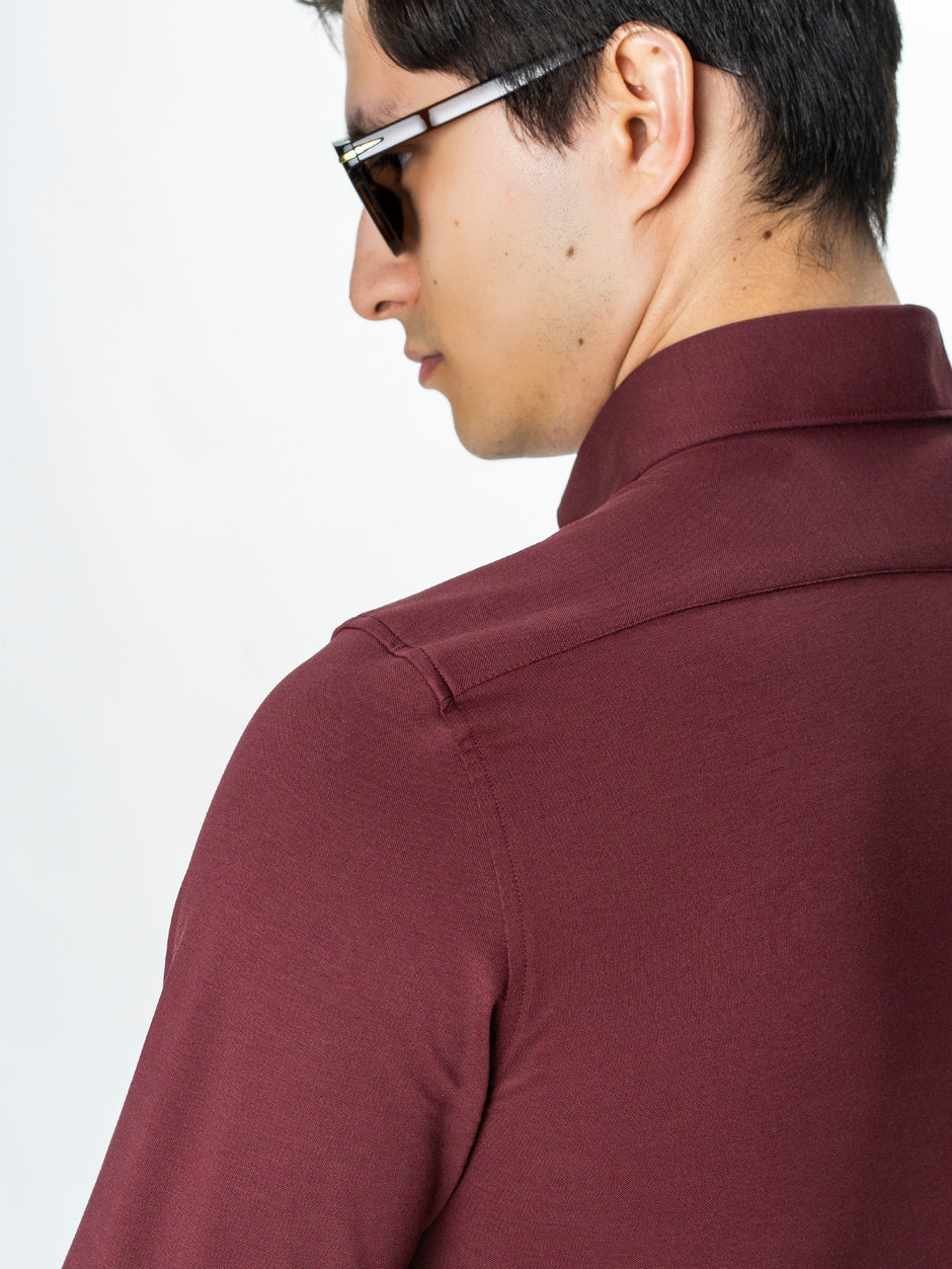 Camasa Barbati Premium Bordo Guler Polo din 100% Bumbac BMan0076 (7)