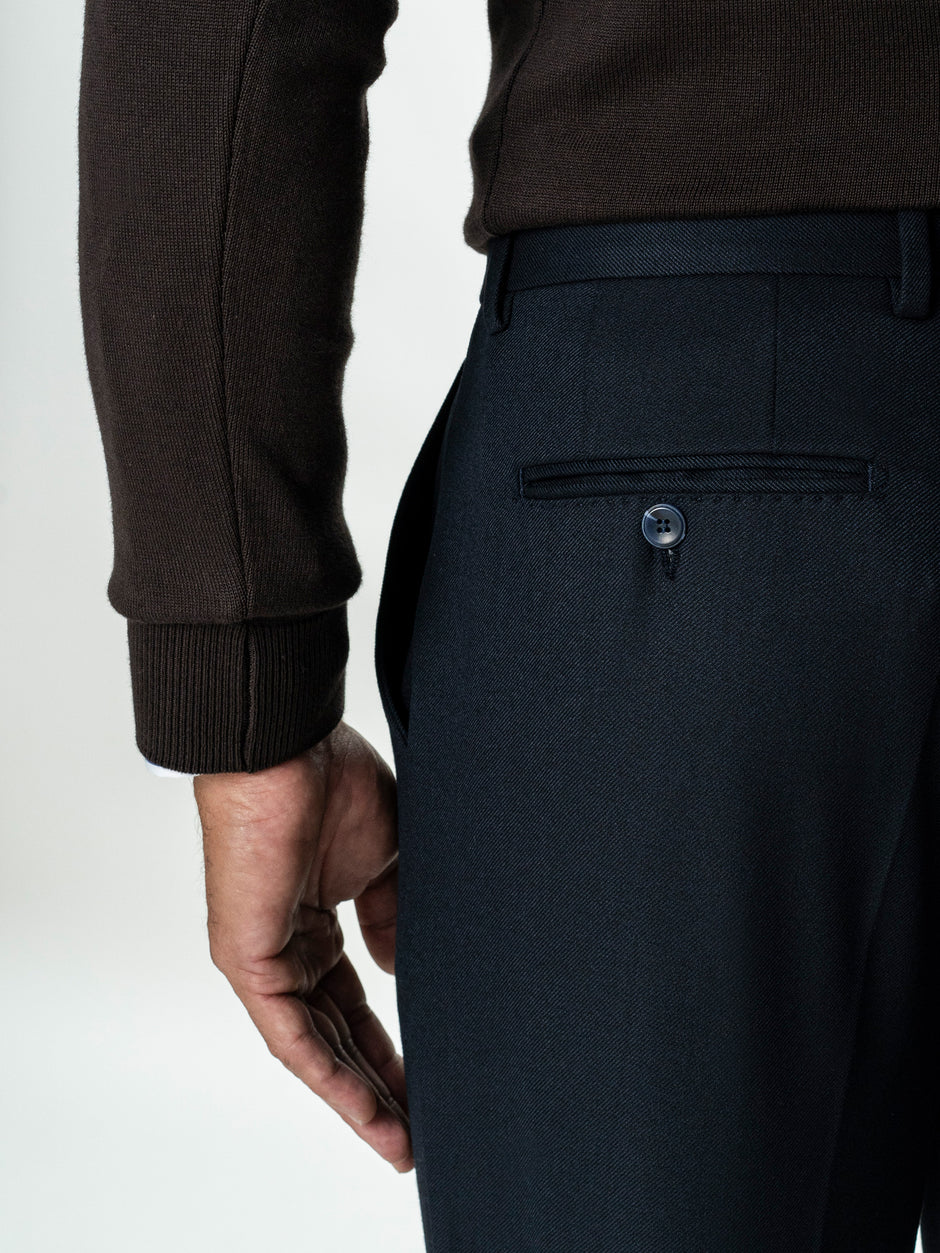 Pantaloni Eleganti Barbati Bleumarin din Lana BMan0110 (7)