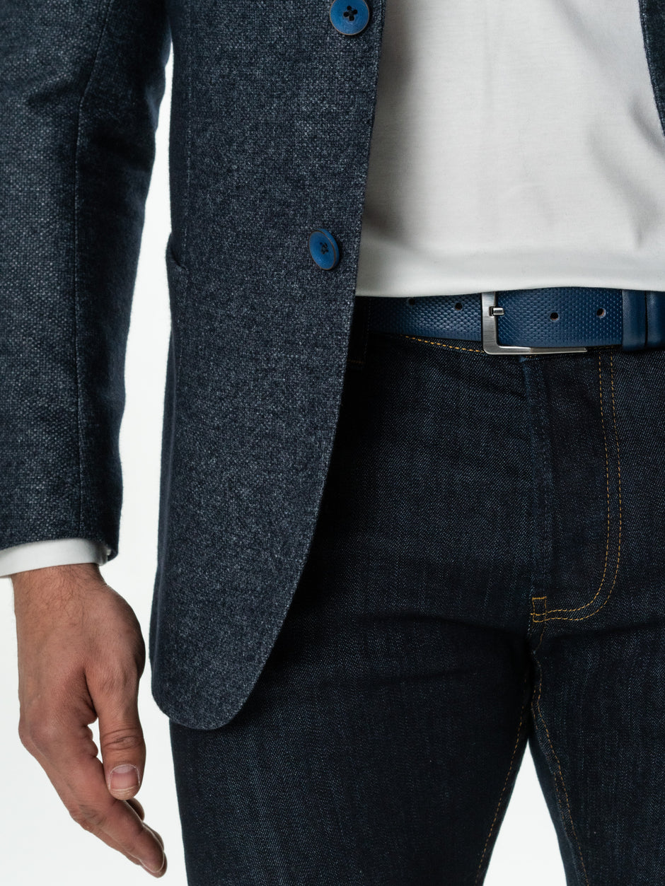 Sacou Barbati Albastru Bleumarin Lana Oxford Flanel BMan0009 (5)