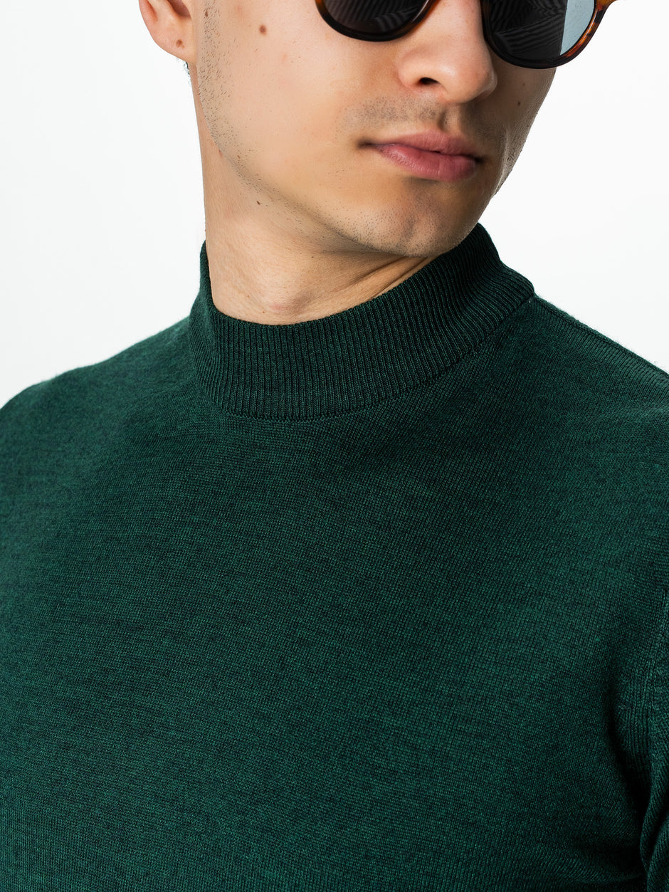 Pulover Barbati Tip Semi Helanca Verde Din Lana Merinos BMan0050 (7)