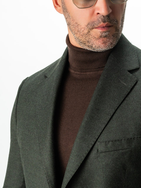 Sacou Bărbați Office & Smart Casual Verde Inchis Flanel 100% Lana Vitale Barberis Toamna Iarna BMan0010 (2)