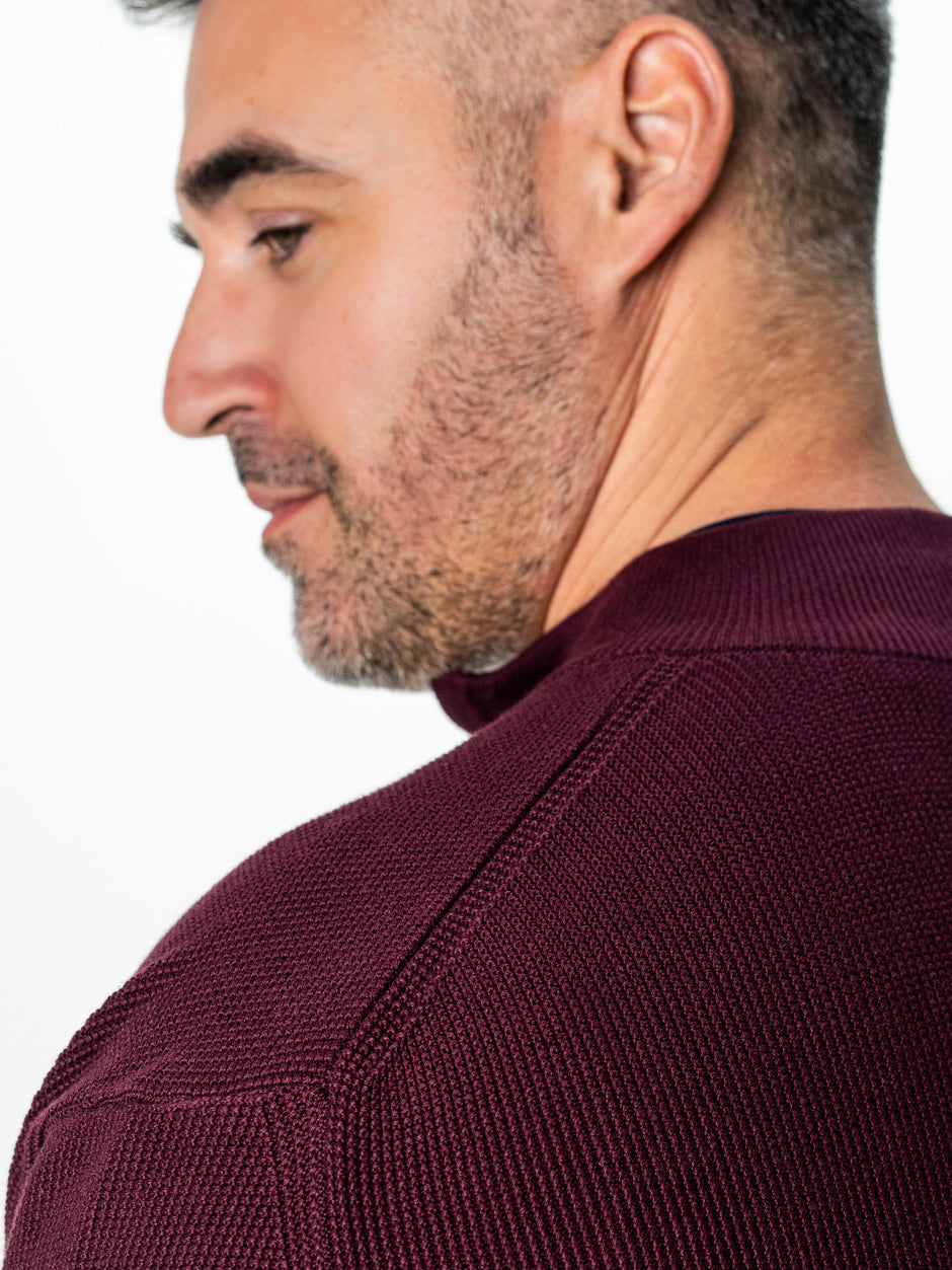 Pulover Barbati Bordo Cu Fermoar 100% Bumbac BMan0029 (5)