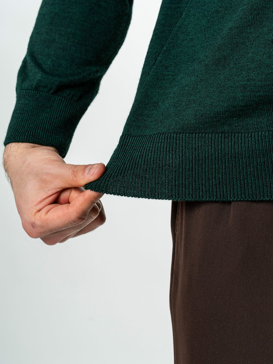 Pulover Barbati Tip Semi Helanca Verde Din Lana Merinos BMan0050 (8)