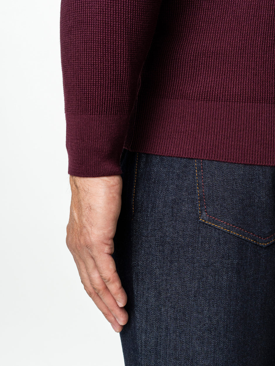 Pulover Barbati Bordo Cu Fermoar 100% Bumbac BMan0029 (7)
