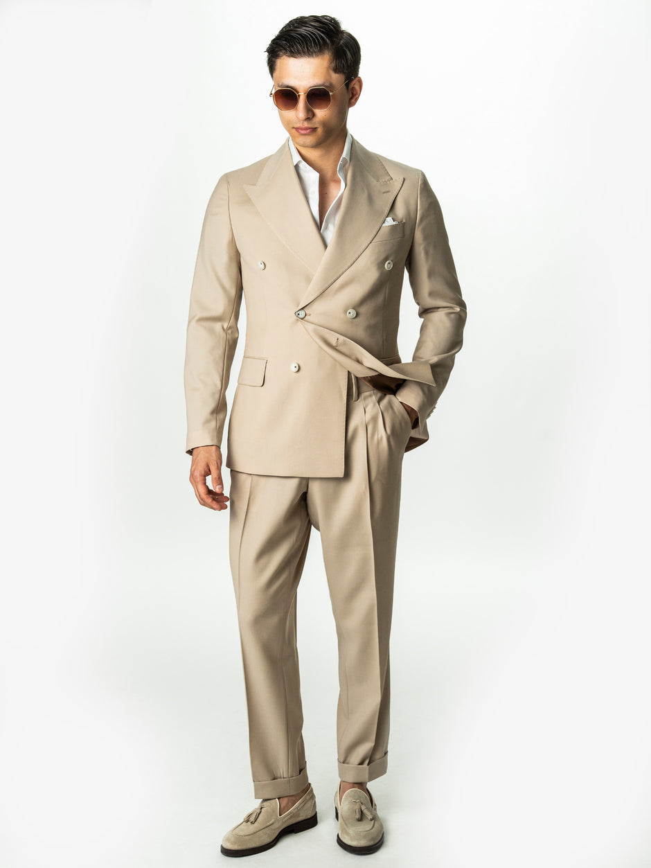 Costum Crem Nisip Barbati De Vara Lana Vitale Barberis Super110 BMan0052 (1)