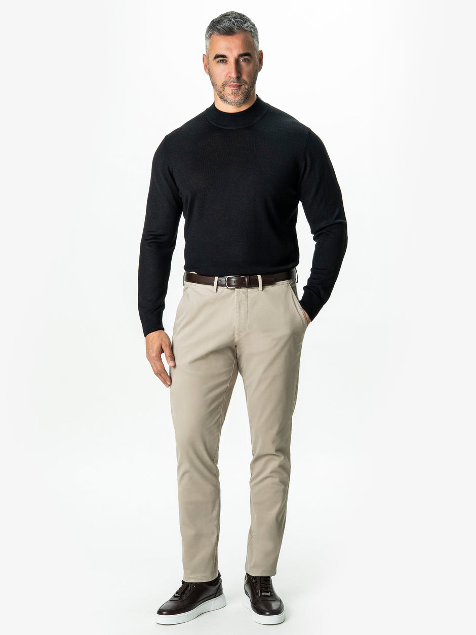 Pantaloni Casual Barbati Chinos Bej Bumbac Comfort Fit BMan0020 (2)