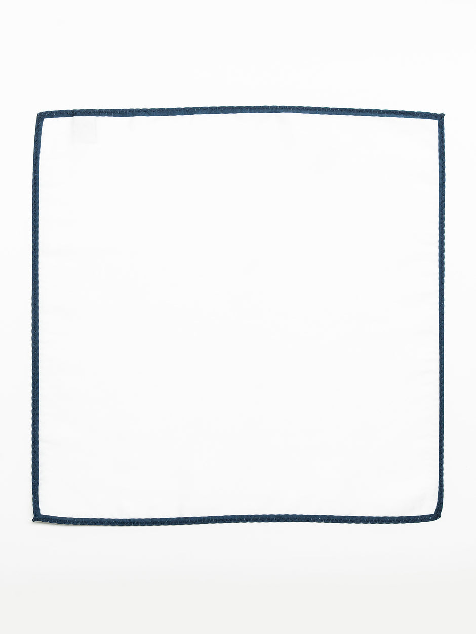 Batista Eleganta Alba Simpla cu Margine Bleumarin BMan421 (2)