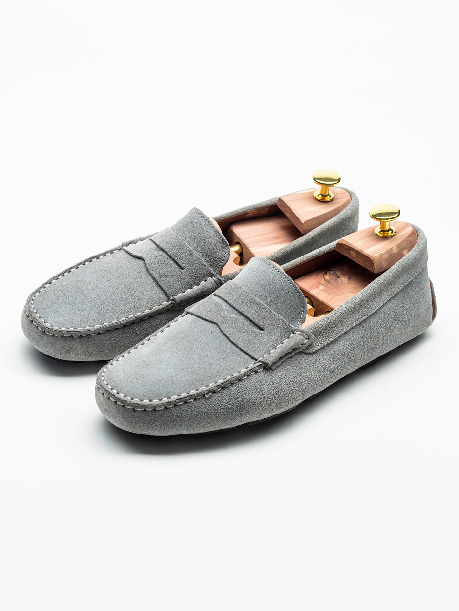 Mocasini Barbati Penny Gri Din Piele Intoarsa BMan224 (2)