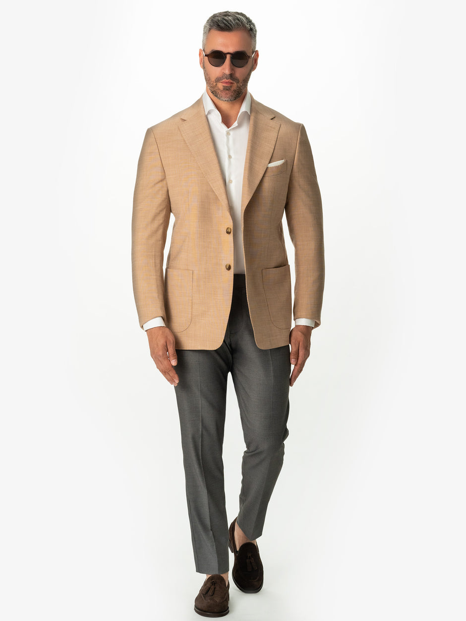 Sacou Barbati Bej Nisip De Vara Smart Casual BMan0002 (5)