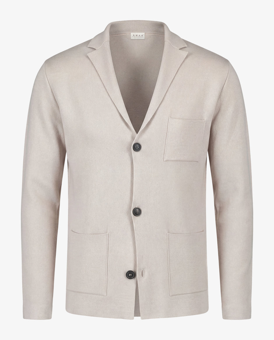 Pulover Cardigan Barbati Crem Cu Nasturi 100% Bumbac BMan0020 (6)