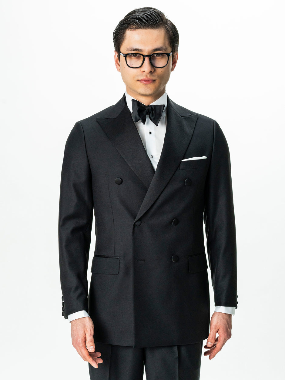 Costum Mire Smoking Negru Lana Vitale Barberis SuperBio 21 Microni BMan342 (1)