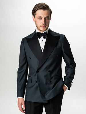 Costum Mire Smoking Gri Inchis Lana Vitale Barberis SuperBio 21 Microni BMan342