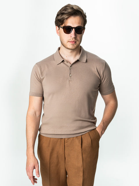 Tricou Barbati Polo Bej Bumbac Natural BMan298