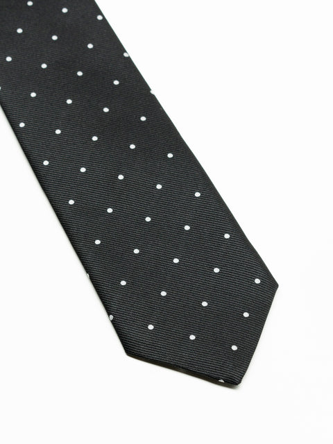 Cravata Barbati Neagra Imprimeu Puncte Albe BMan917 (4)