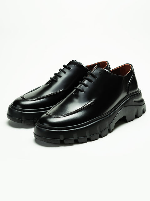 Pantofi Negri Semiluciosi Barbati Din Piele Naturala Design Zante BMan0420