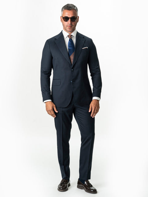 Costum Barbati Elegant Bleumarin Inchis Impermeabil si Nesifonabil BMan0065