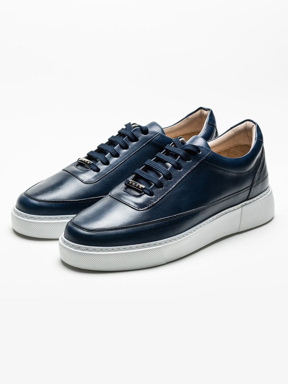 Pantofi Casual Barbati Albastri Sneakers 100% Piele Naturala Bman0383 (1)