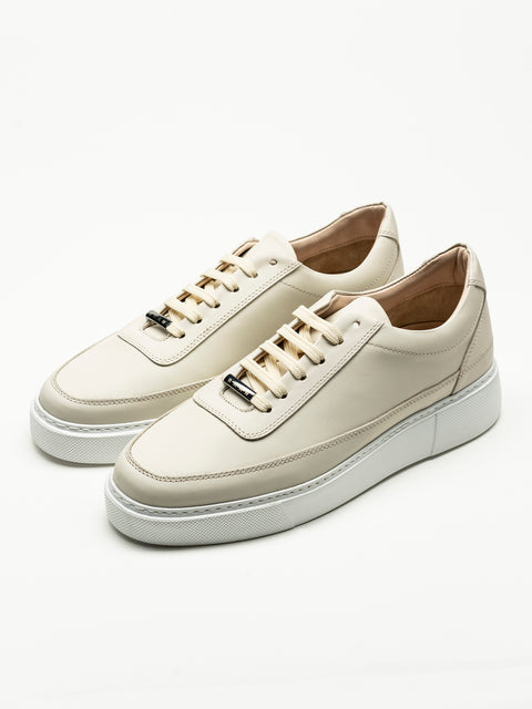 Pantofi Casual Barbati Crem Sneakers 100% Piele Naturala Flother Bman0383