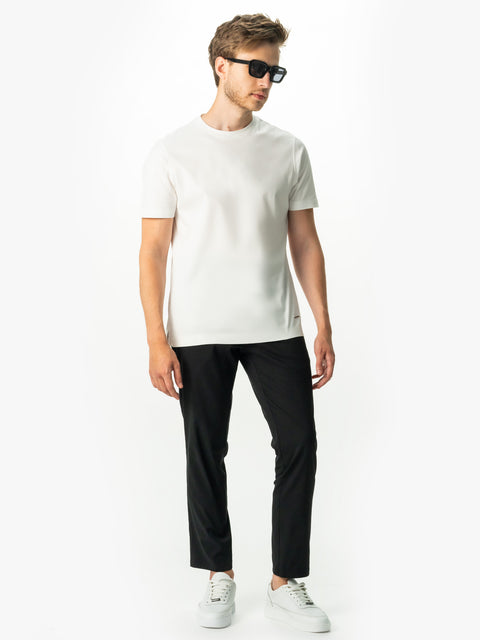 Tricou Premium Barbati Alb 100% Bumbac Egiptean Dublu Mercerizat BMan278 (7)