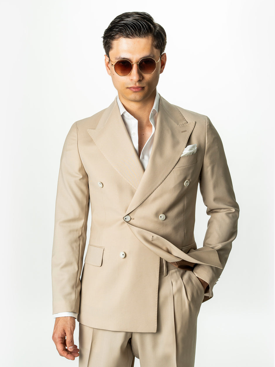 Costum Crem Nisip Barbati De Vara Lana Vitale Barberis Super110 BMan0052 (5)