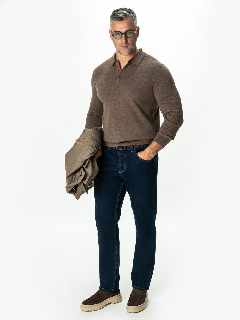 Blugi Barbati Bleumarin Denim T400 Relaxed Fit BMan0010 (2)