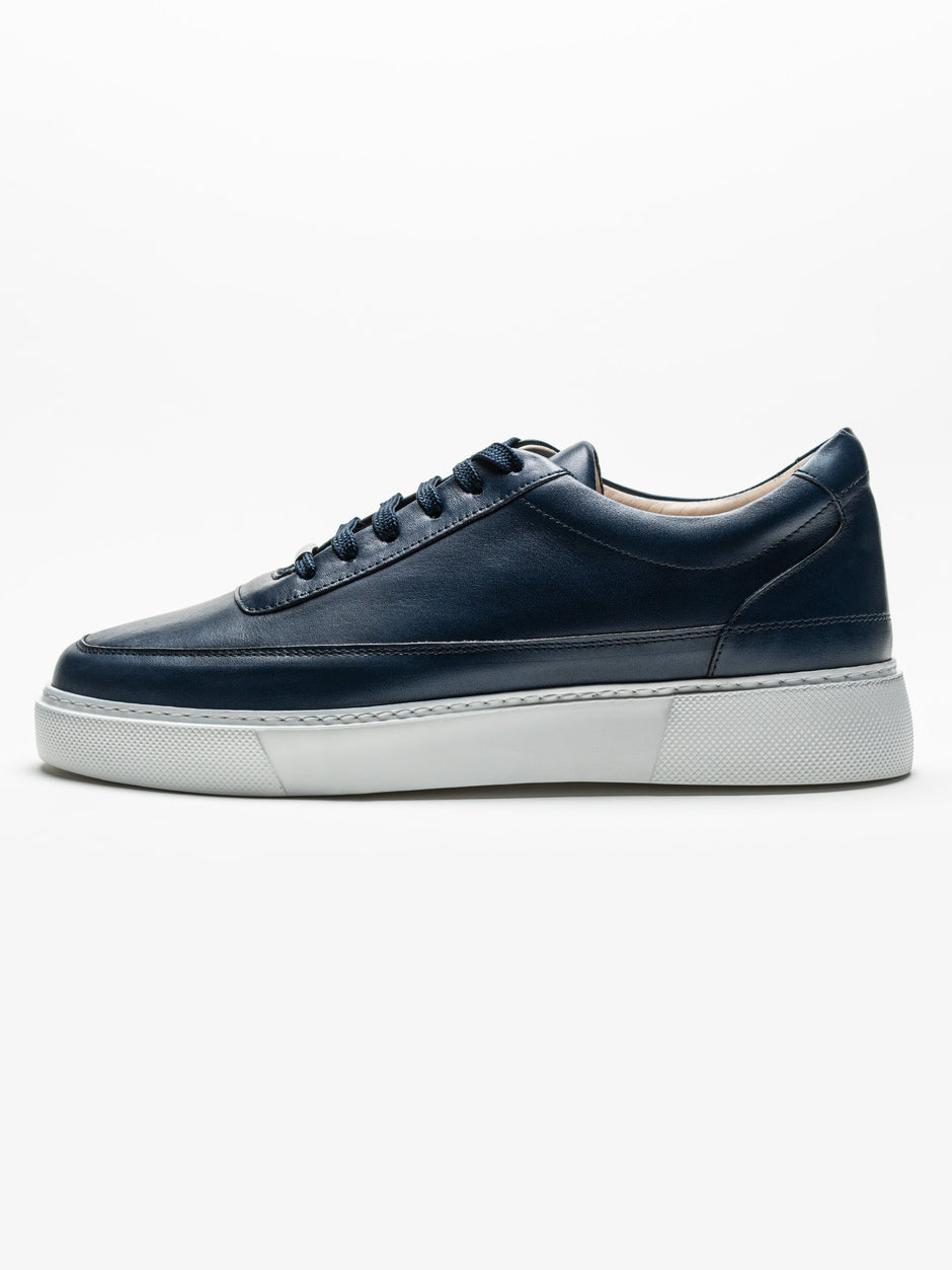 Pantofi Casual Barbati Albastri Sneakers 100% Piele Naturala Bman0383 (3)