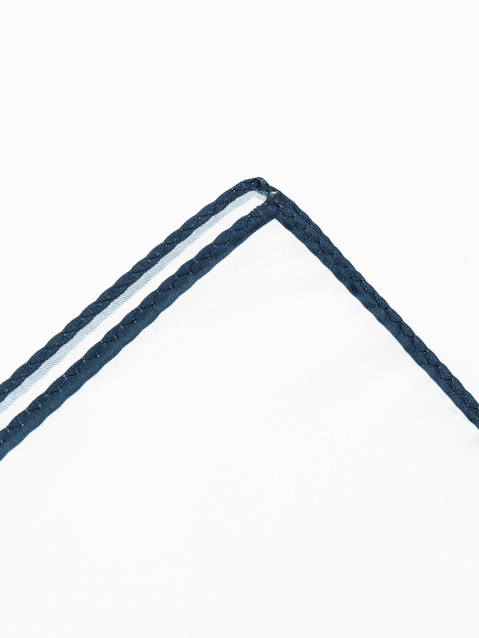 Batista Eleganta Alba Simpla cu Margine Bleumarin BMan421 (3)