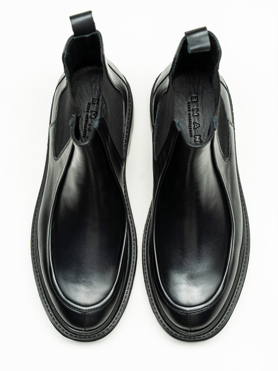 Ghete Barbati Negre Din Piele Naturala Cu Talpa Din Spuma BMan150 (5)