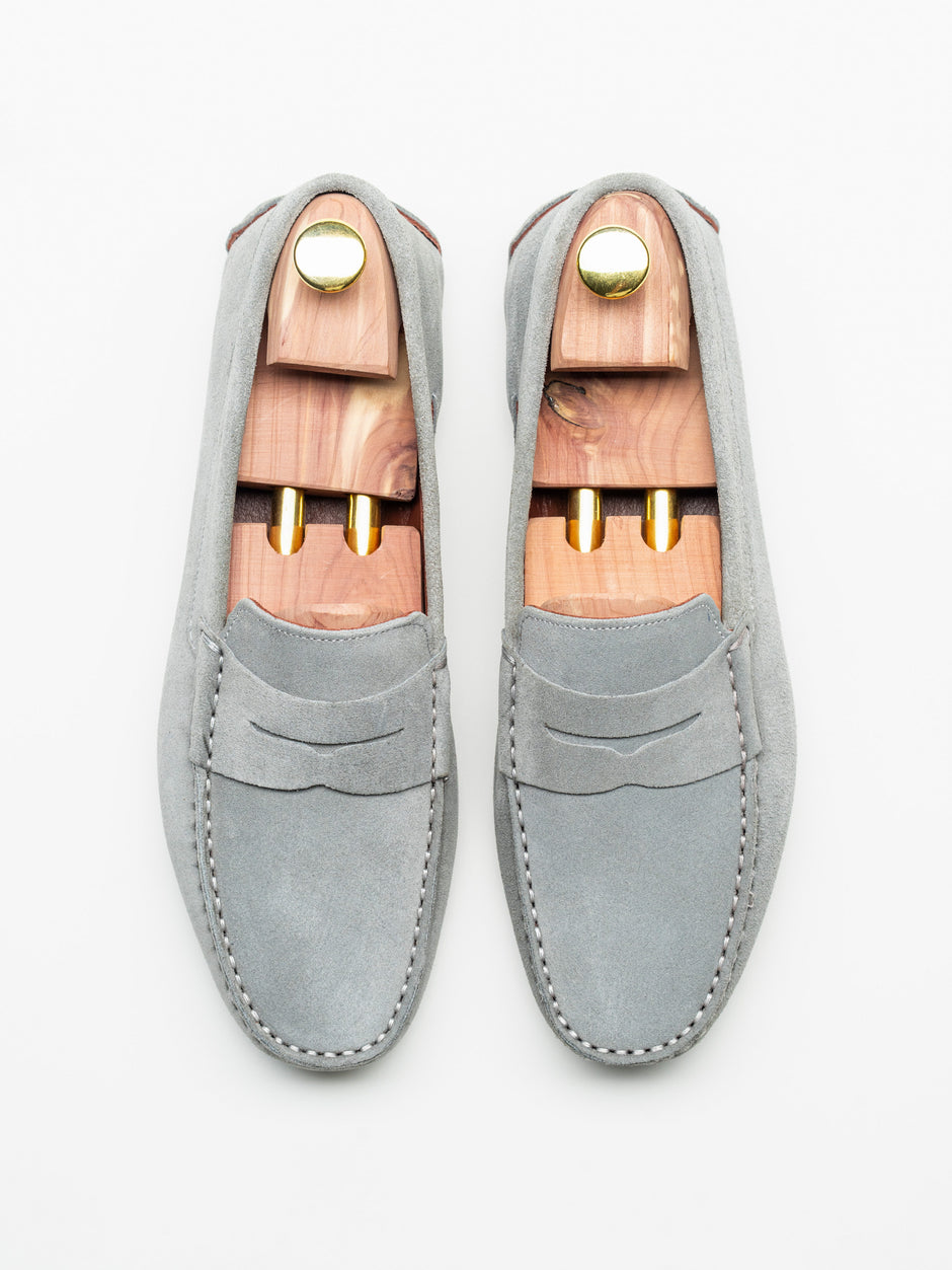 Mocasini Barbati Penny Gri Din Piele Intoarsa BMan224 (4)