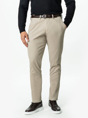 Pantaloni Casual Barbati Chinos Bej Bumbac Comfort Fit BMan0020