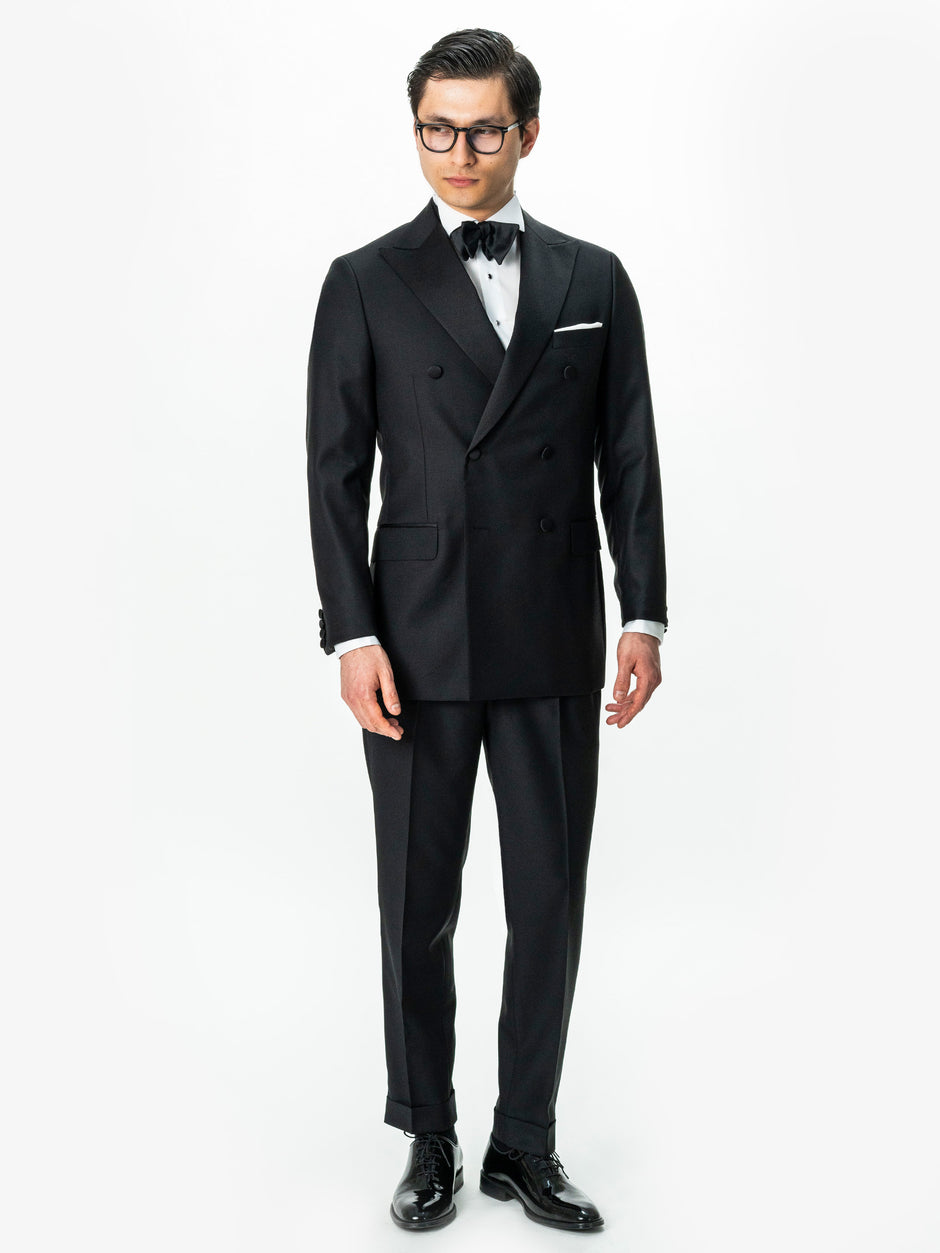 Costum Mire Smoking Negru Lana Vitale Barberis SuperBio 21 Microni BMan342 (2)