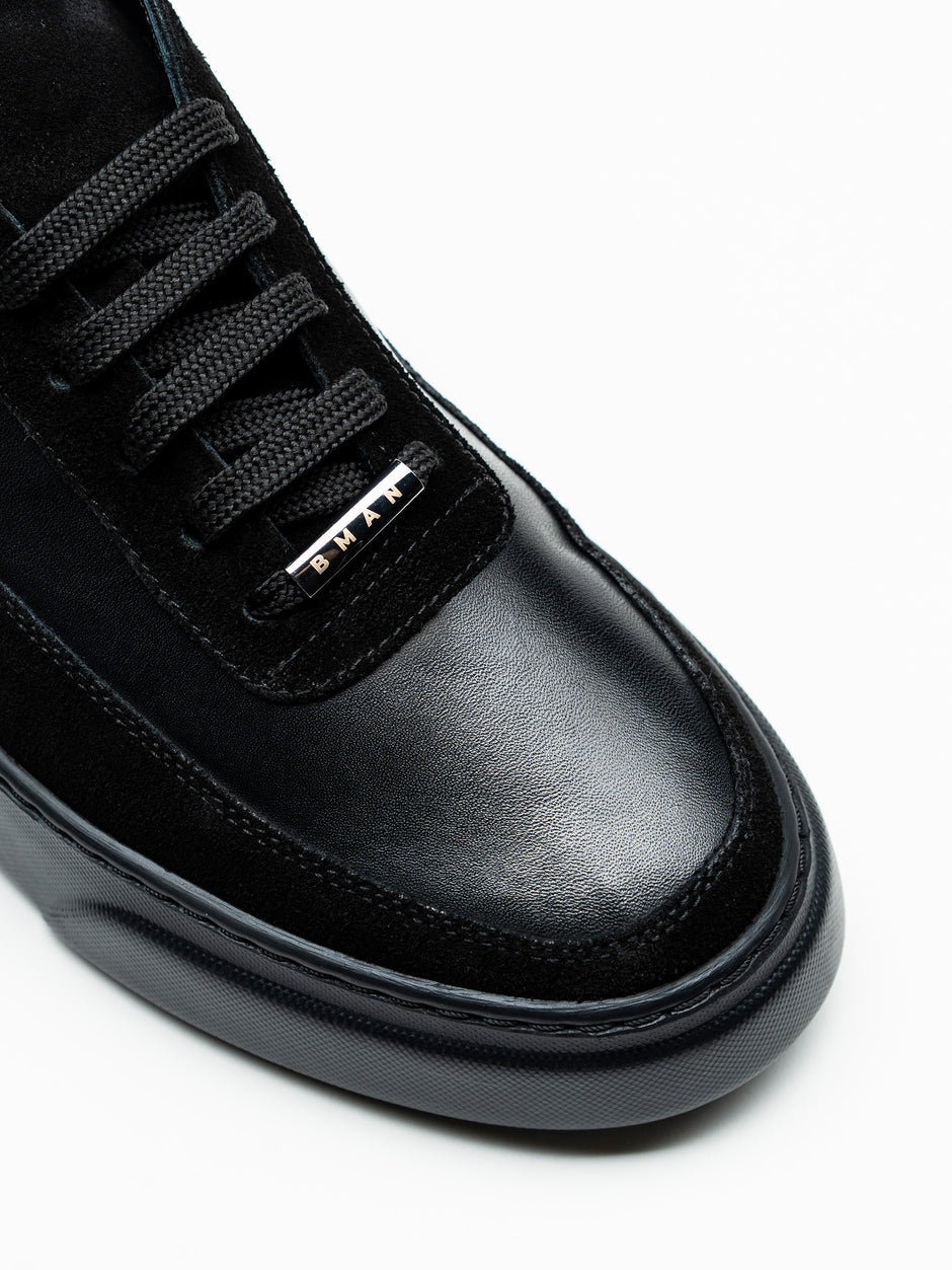 Pantofi Casual Barbati Negri Tip Sneakers 100% Piele Naturala BMan0326 (3)