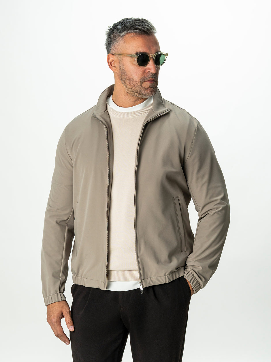 Jacheta Barbati Bej Din Material Tehnic Elastic BMan0006 (4)