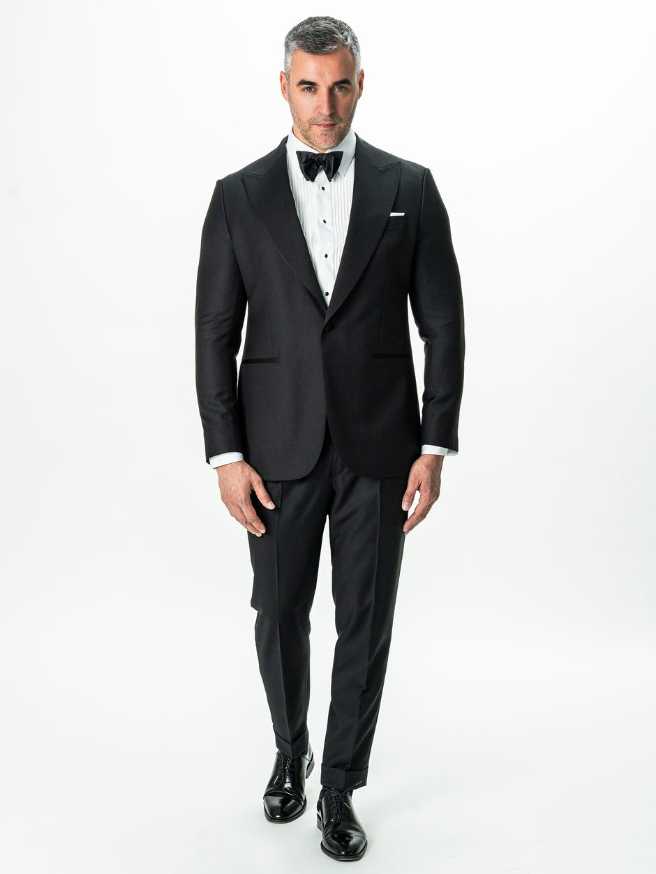 Tinuta Mire Smoking Barbati Negru Formal Ceremonie Stofa Santo BMan0405 (1)