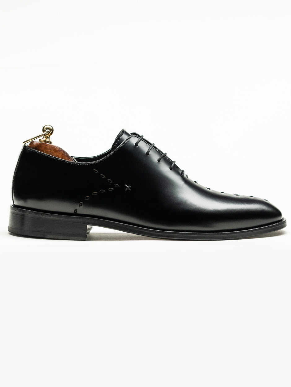 Pantofi Oxford Barbati Eleganti Negru Semi-Lucios Piele Naturala Design Prato BMan0336 (1)