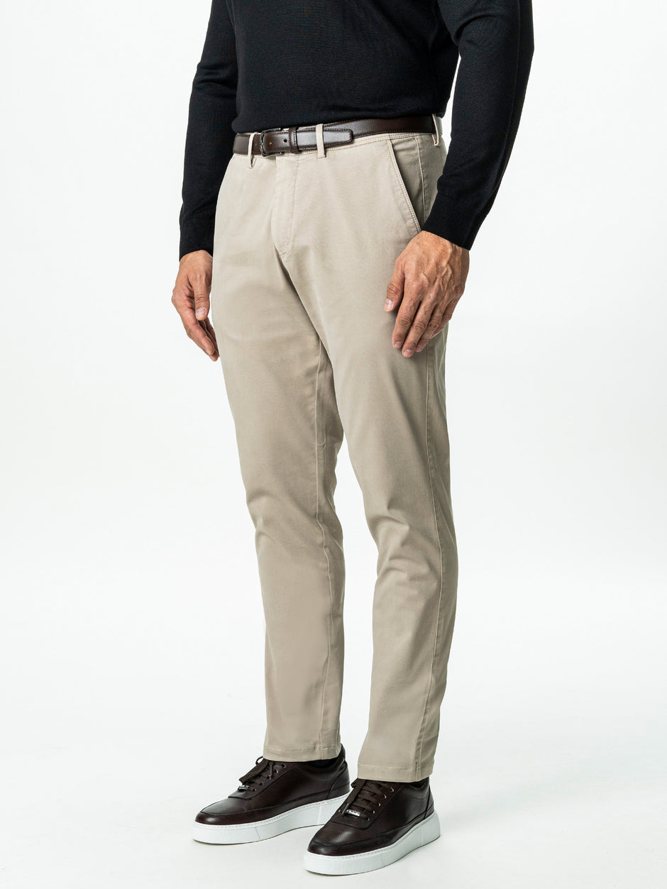 Pantaloni Casual Barbati Chinos Bej Bumbac Comfort Fit BMan0020 (4)