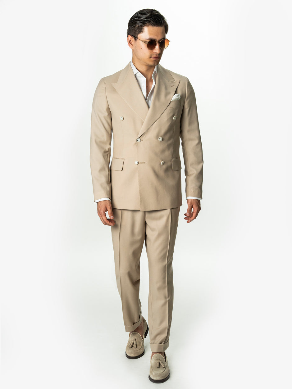 Costum Crem Nisip Barbati De Vara Lana Vitale Barberis Super110 BMan0052 (4)