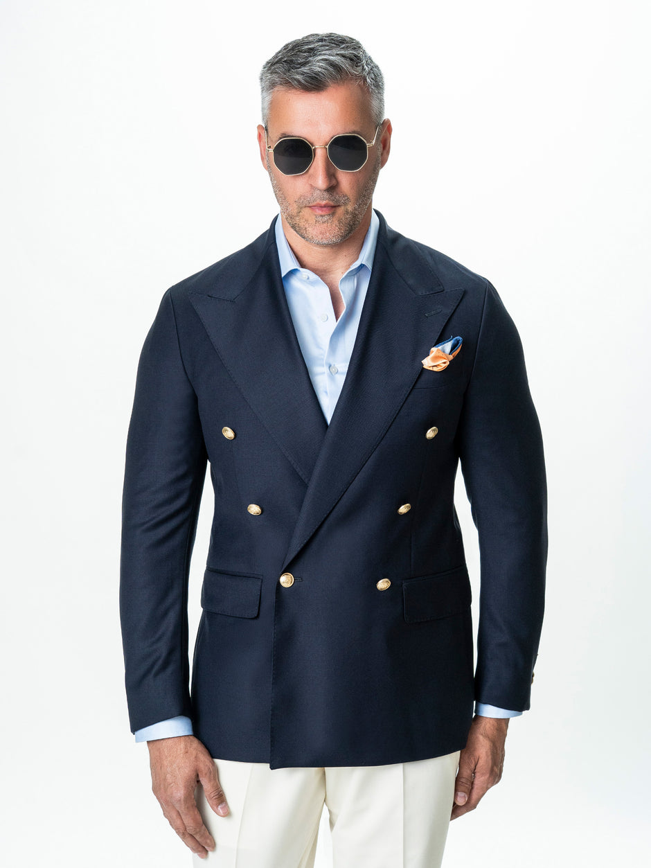 Sacou Barbati Bleumarin Regal din 100% Lana Vitale Barberis BMan399 (4)