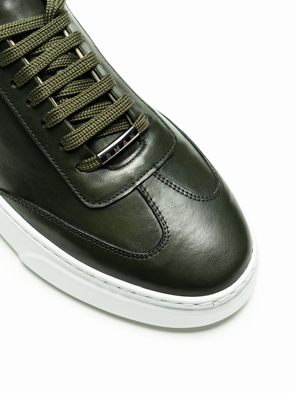 Pantofi Casual Barbati Sneakers Kaki 100% Piele Naturala BMan0349 (3)