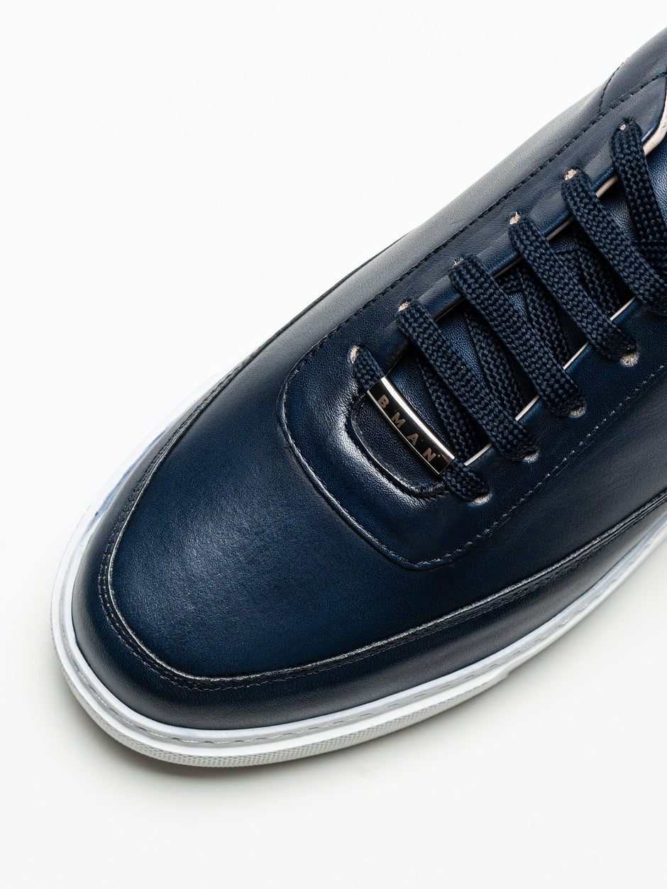 Pantofi Casual Barbati Albastri Sneakers 100% Piele Naturala Bman0383 (6)