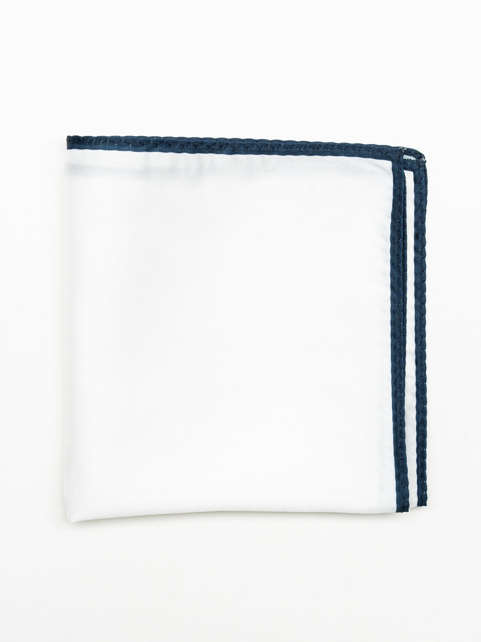 Batista Eleganta Alba Simpla cu Margine Bleumarin BMan421 (1)