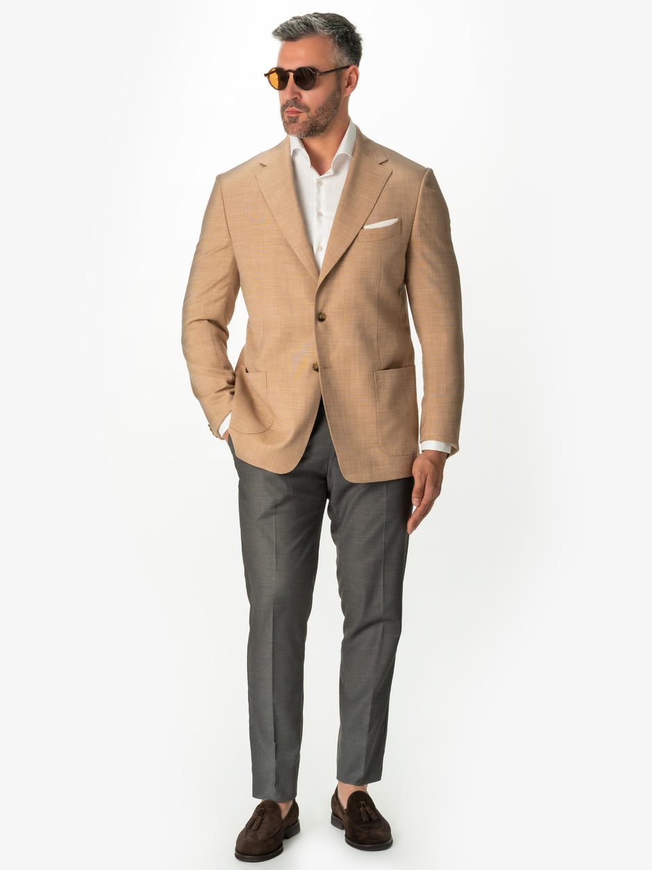 Sacou Barbati Bej Nisip De Vara Smart Casual BMan0002 (3)