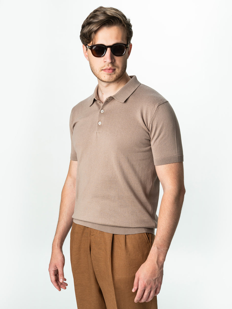Tricou Barbati Polo Bej Bumbac Natural BMan298 (5)