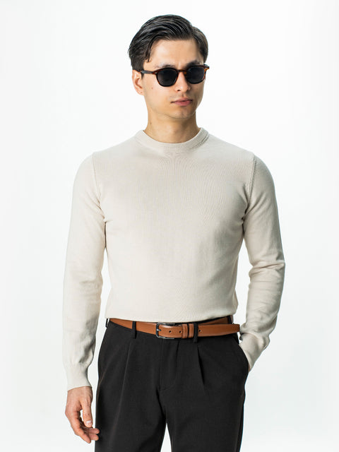 Pulover Casual Crem Bărbați 100% Bumbac Levent Cottone  BMan0008