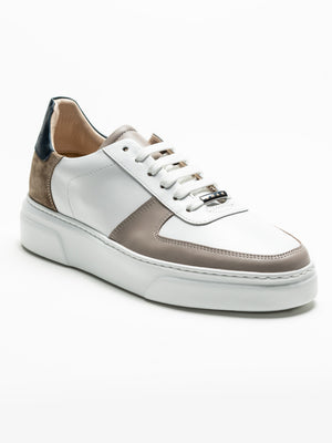 Pantofi Casual Barbati Snearkers Albi Din Piele Naturala BMan0386