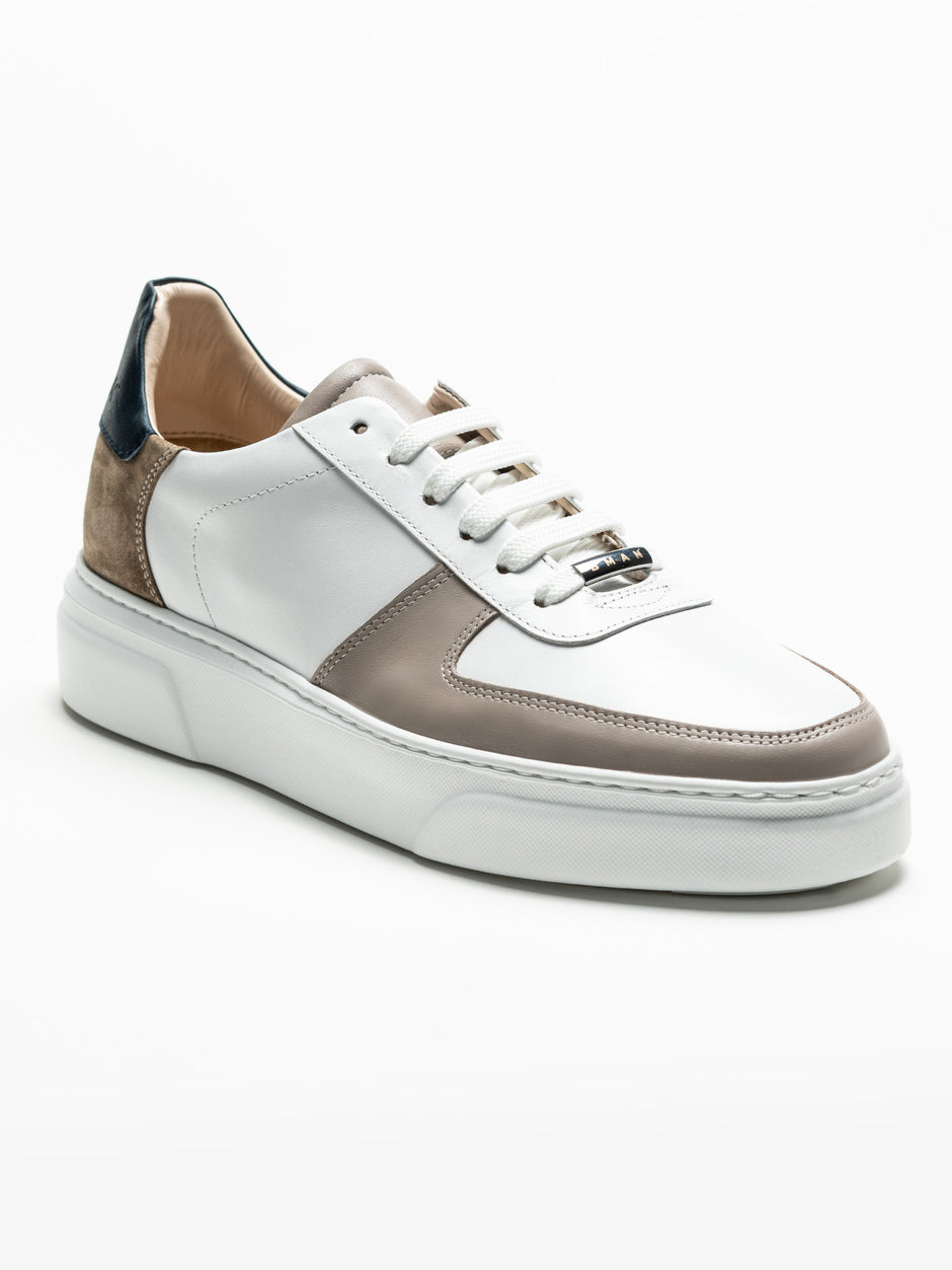 Pantofi Casual Barbati Snearkers Albi Din Piele Naturala BMan0386 (3)